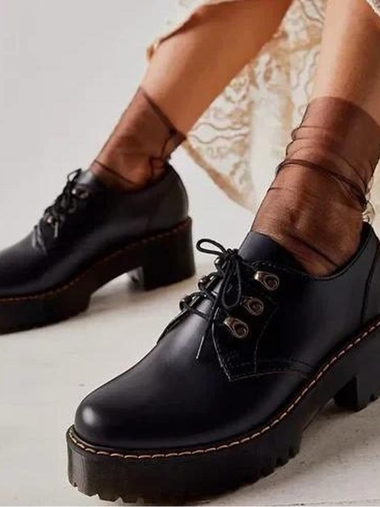 Dr. Martens Shoes - Dr. Martens Women's Black Lace-Up Chunky Platform Boots